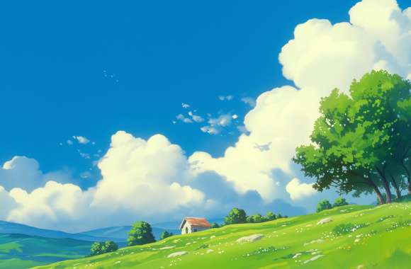 Your Free Ghibli-Inspired XP Landscape Wallpaper