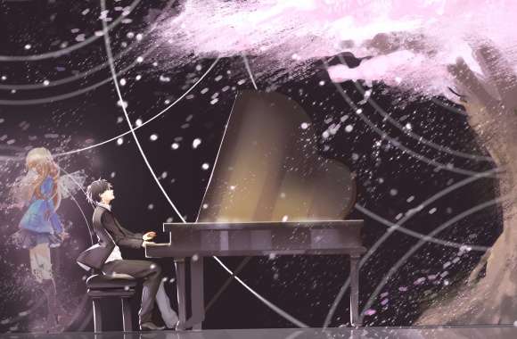 Your Lie in April Cherry Blossom Serenade wallpapers hd quality