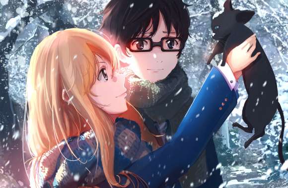 Your Lie in April HD Winter Scene wallpapers hd quality