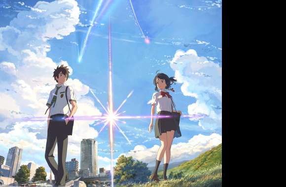 Your Name Anime Taki & Mitsuha Under the Sky wallpapers hd quality