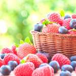 Basket Strawberry Blueberry Raspberry Food Berry hd