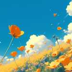 California Poppy Meadow wallpaper