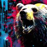 Colorful Abstract Bear Art background