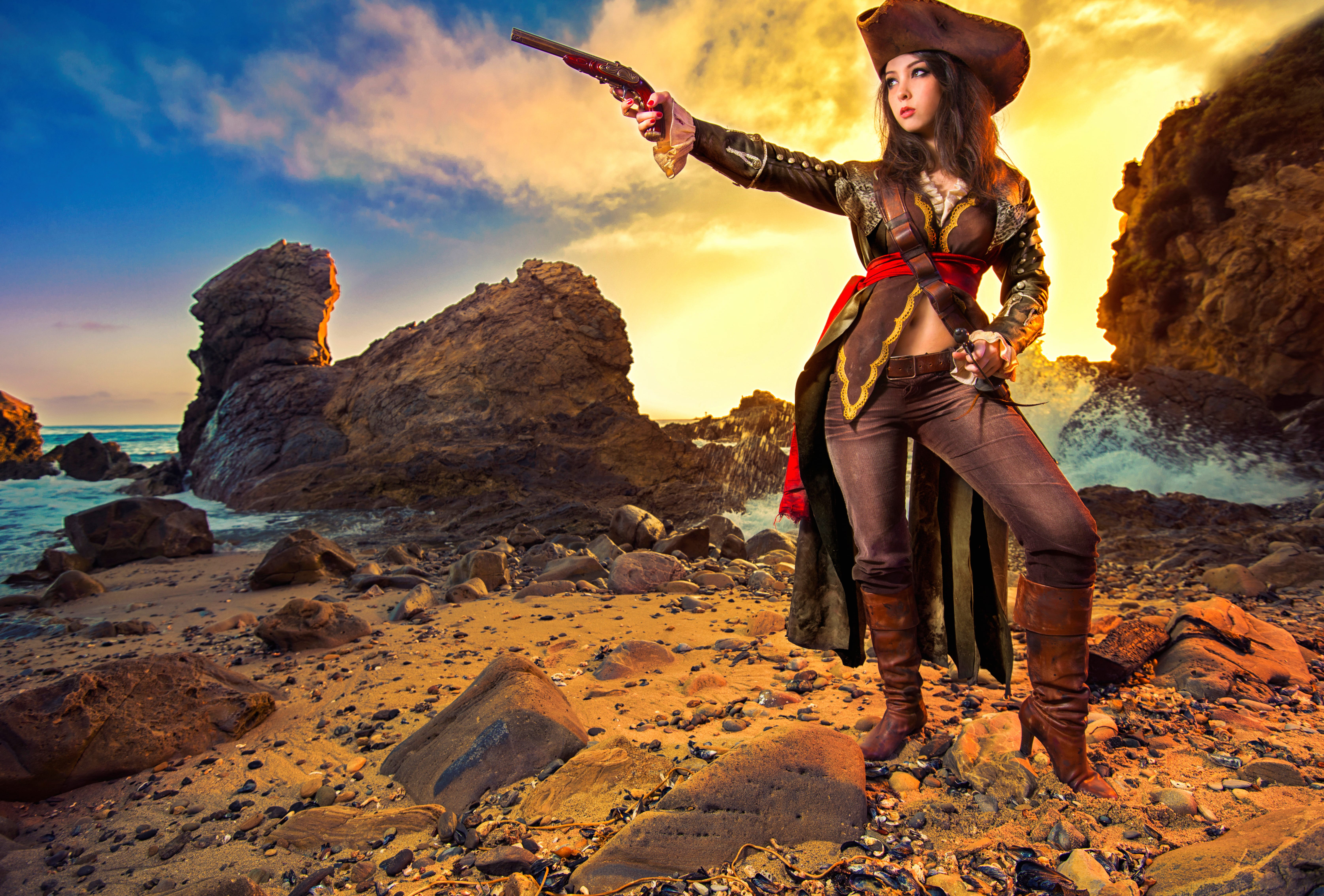 4K Ultra HD Pirate Woman Cosplay Wallpaper wallpapers HD quality