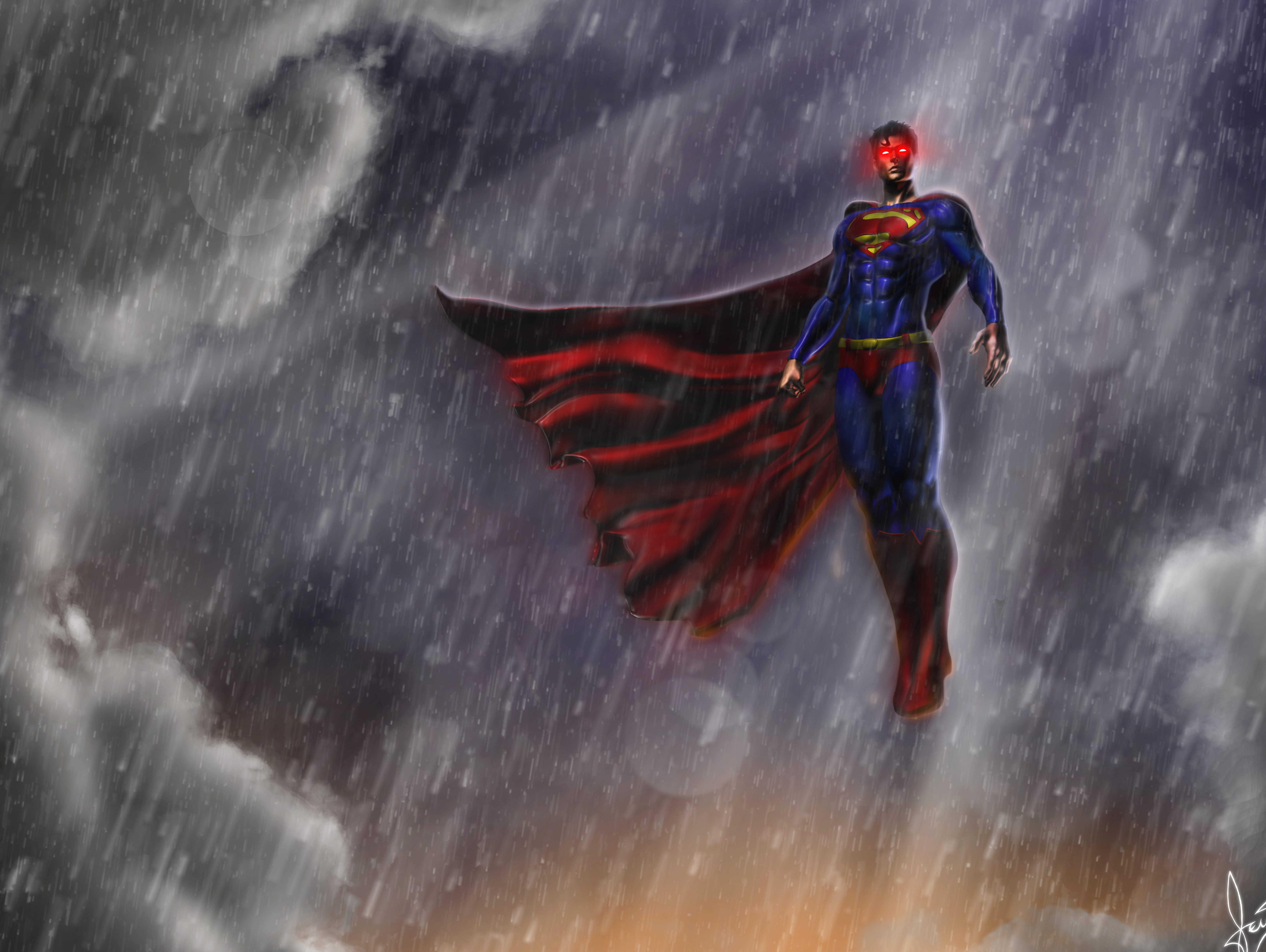 4K Ultra HD Superman in the Rain wallpapers HD quality