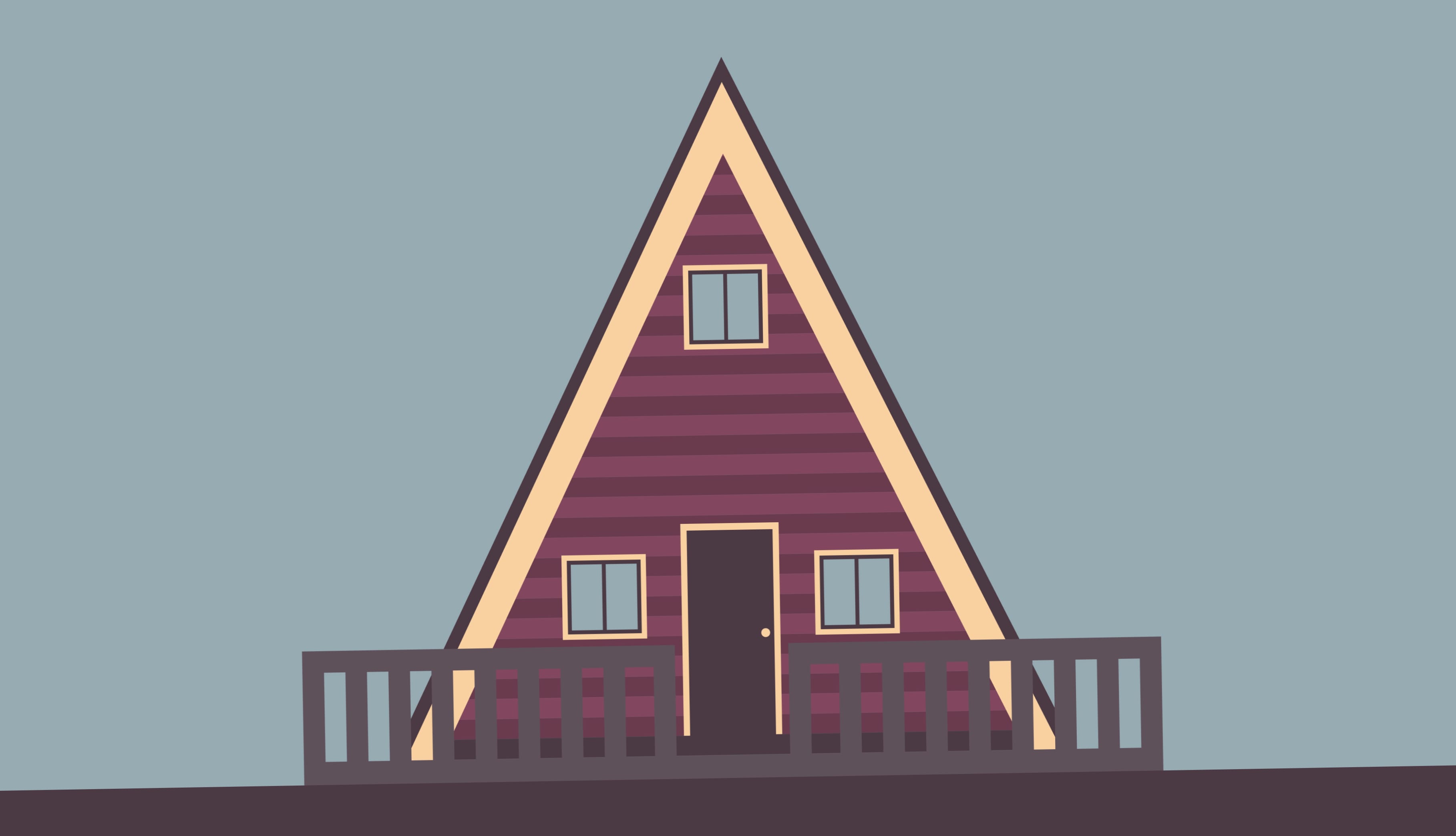 A-Frame Wooden House Vector Art at 1366 x 768 HD size wallpapers HD quality