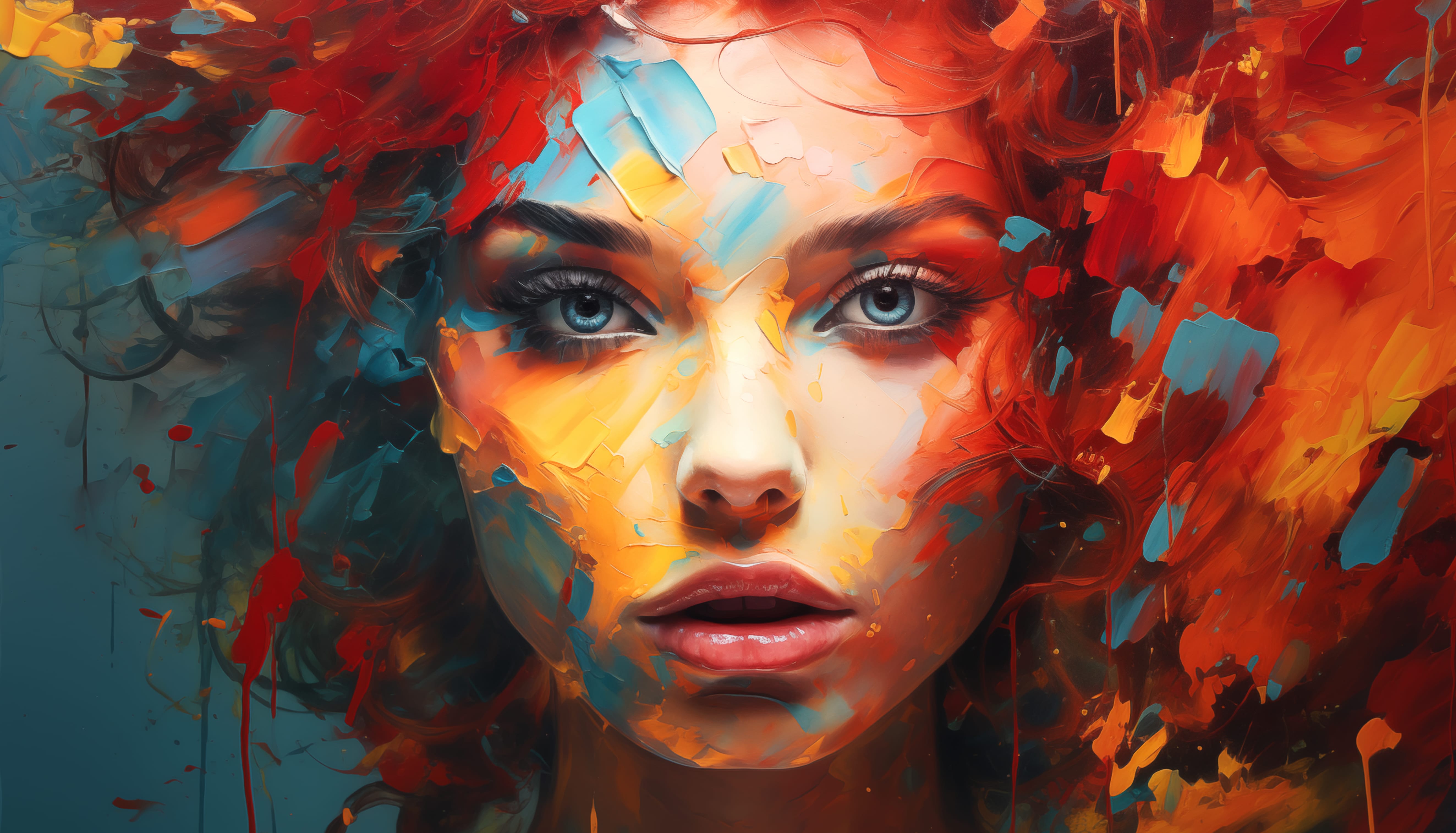 Abstract Art Woman at 2048 x 2048 iPad size wallpapers HD quality