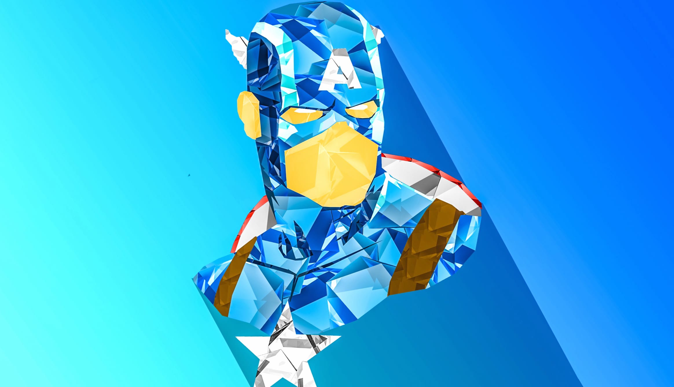 Abstract Low Poly Captain America at 1600 x 1200 size wallpapers HD quality