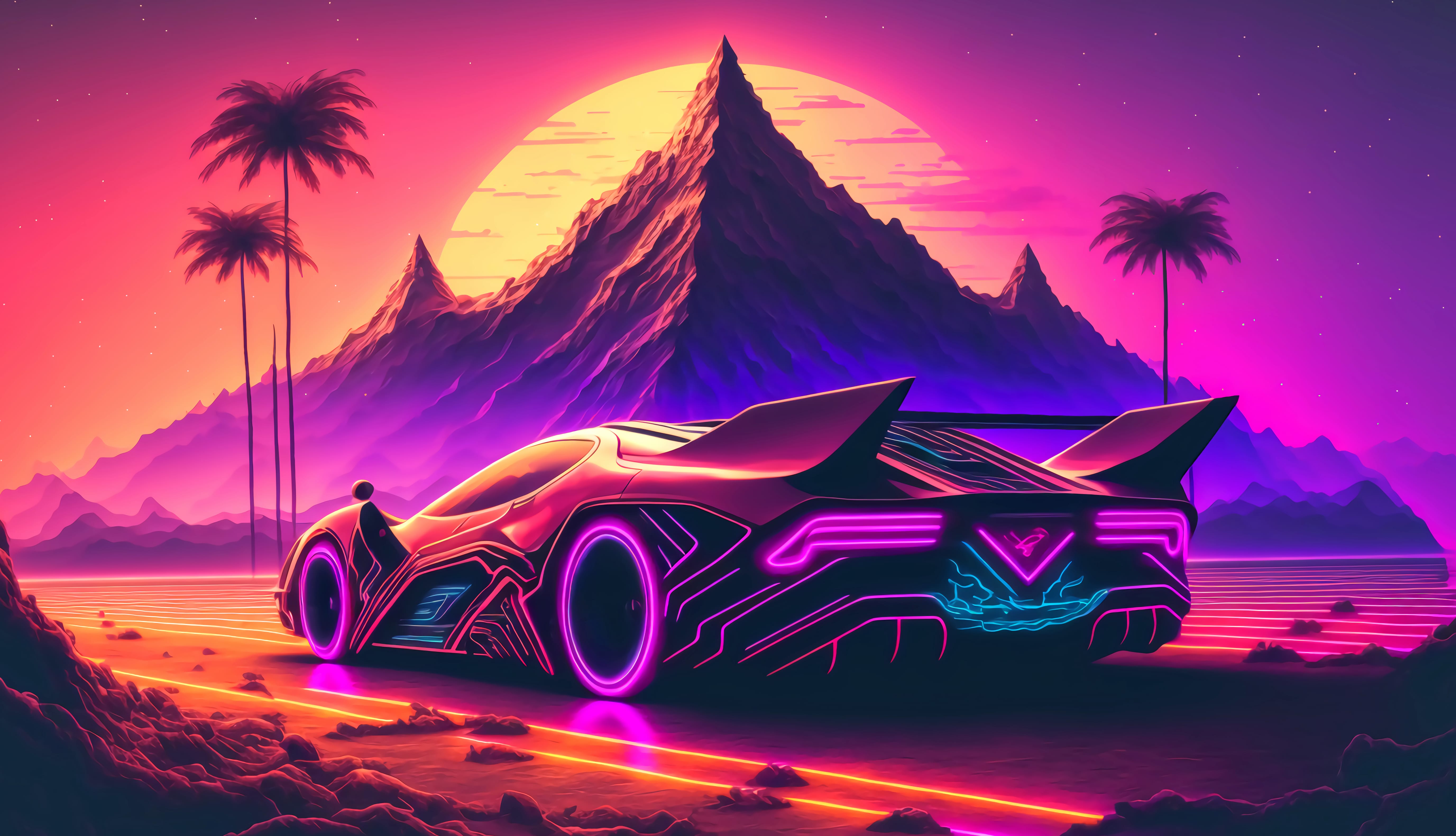 AI Art Artistic Synthwave wallpapers HD quality