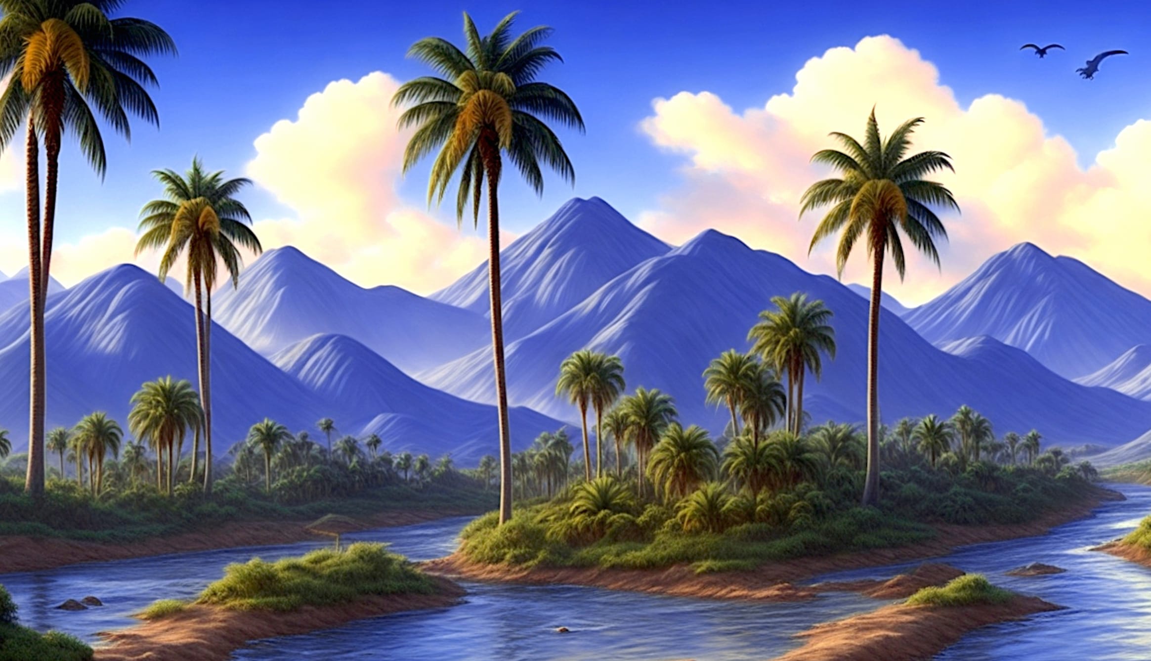 An art of coconut landscape wallpapers HD quality