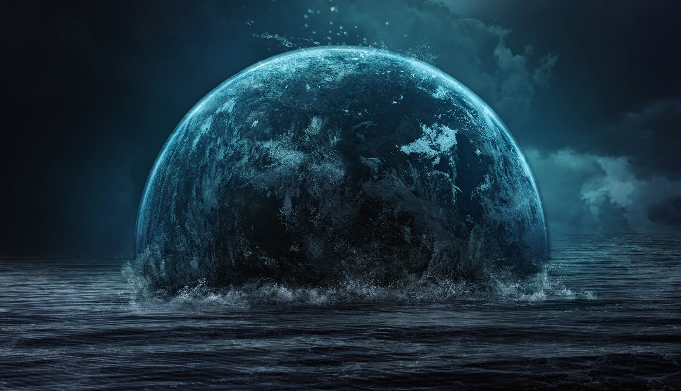 Aquatic Sci-Fi Planet at 1334 x 750 iPhone 7 size wallpapers HD quality