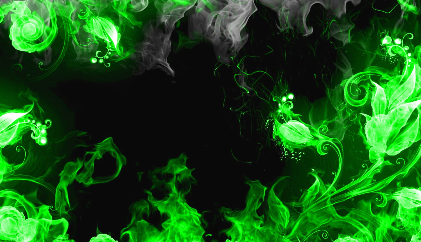 Artistic Fire of Fiery Green Flames wallpapers HD quality