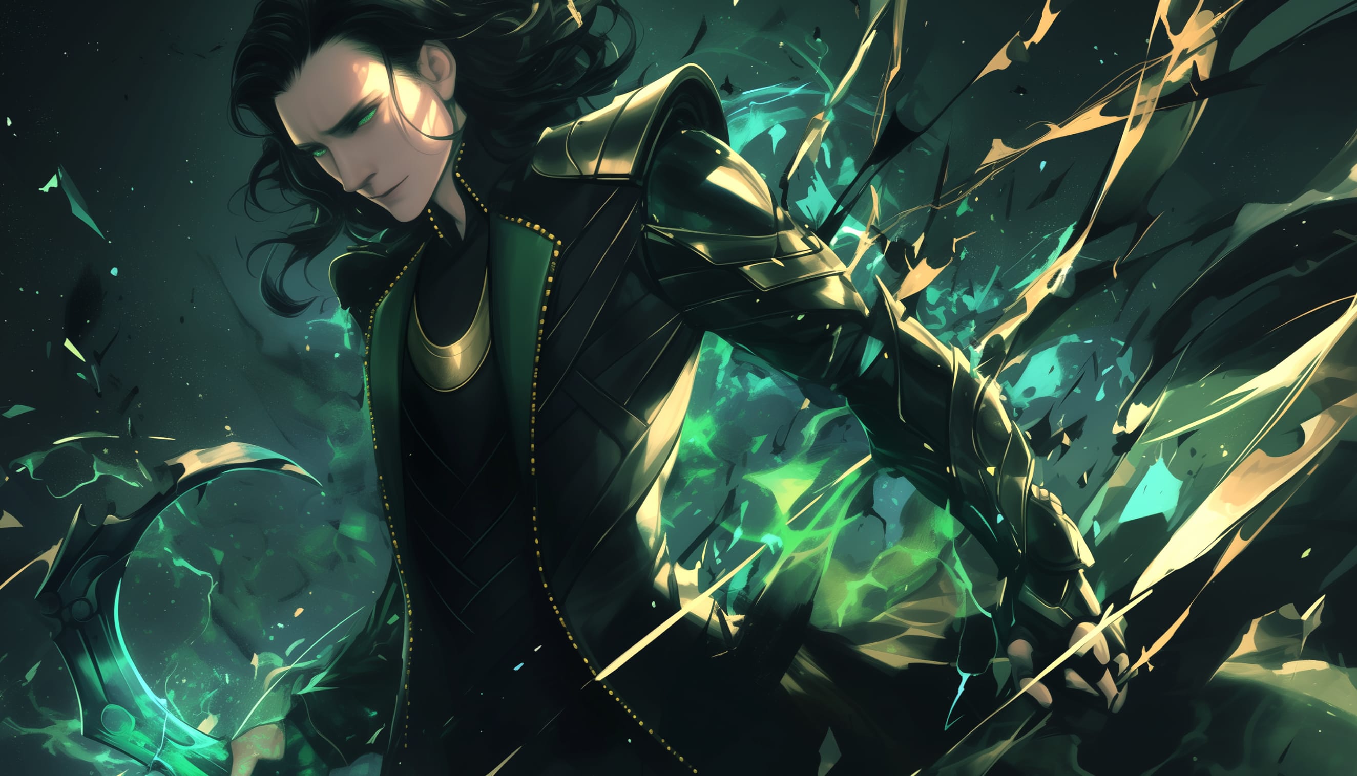 Artistic Loki Character from Marvel Universe at 320 x 480 iPhone size wallpapers HD quality