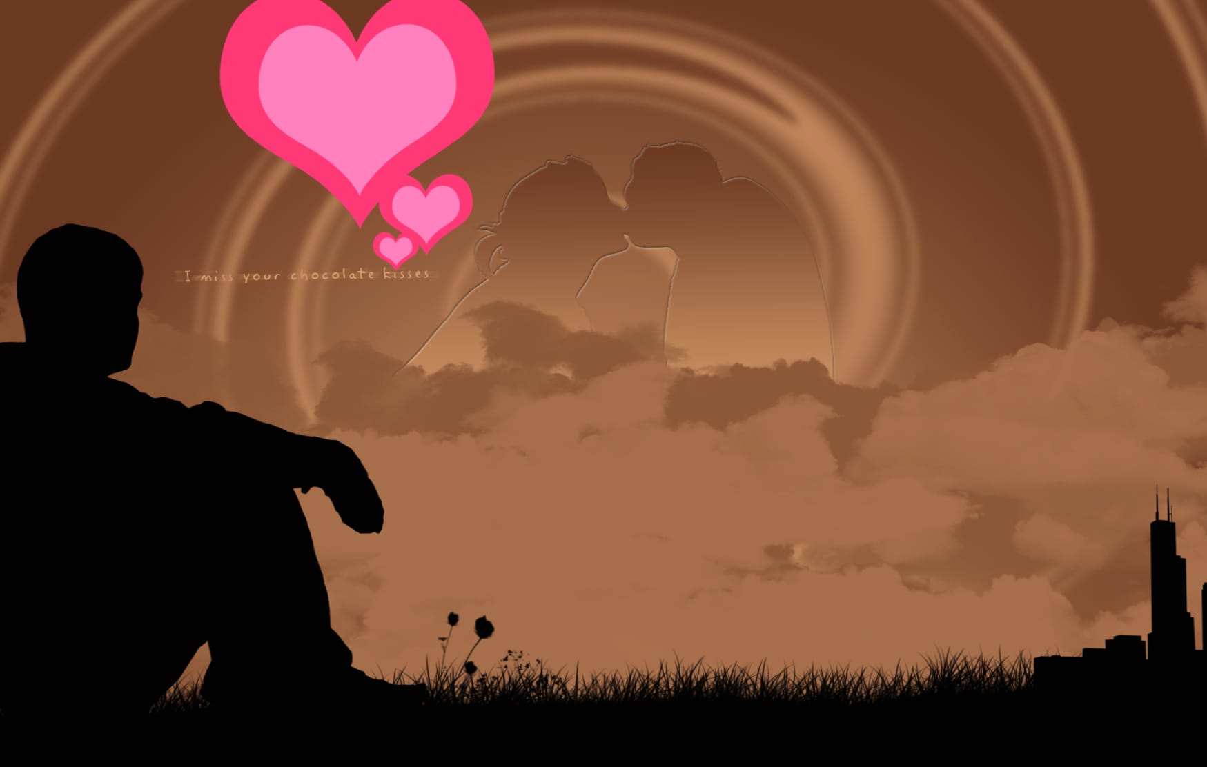 Artistic Love in Silhouette - wallpapers HD quality