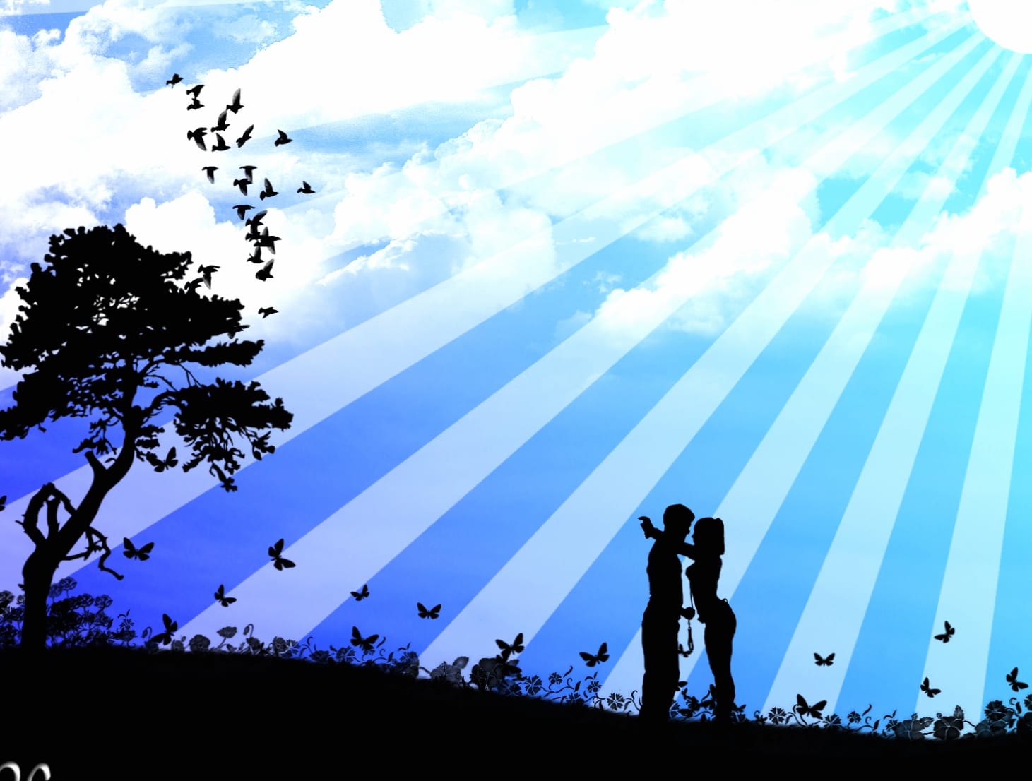 Artistic Love Silhouette - wallpapers HD quality