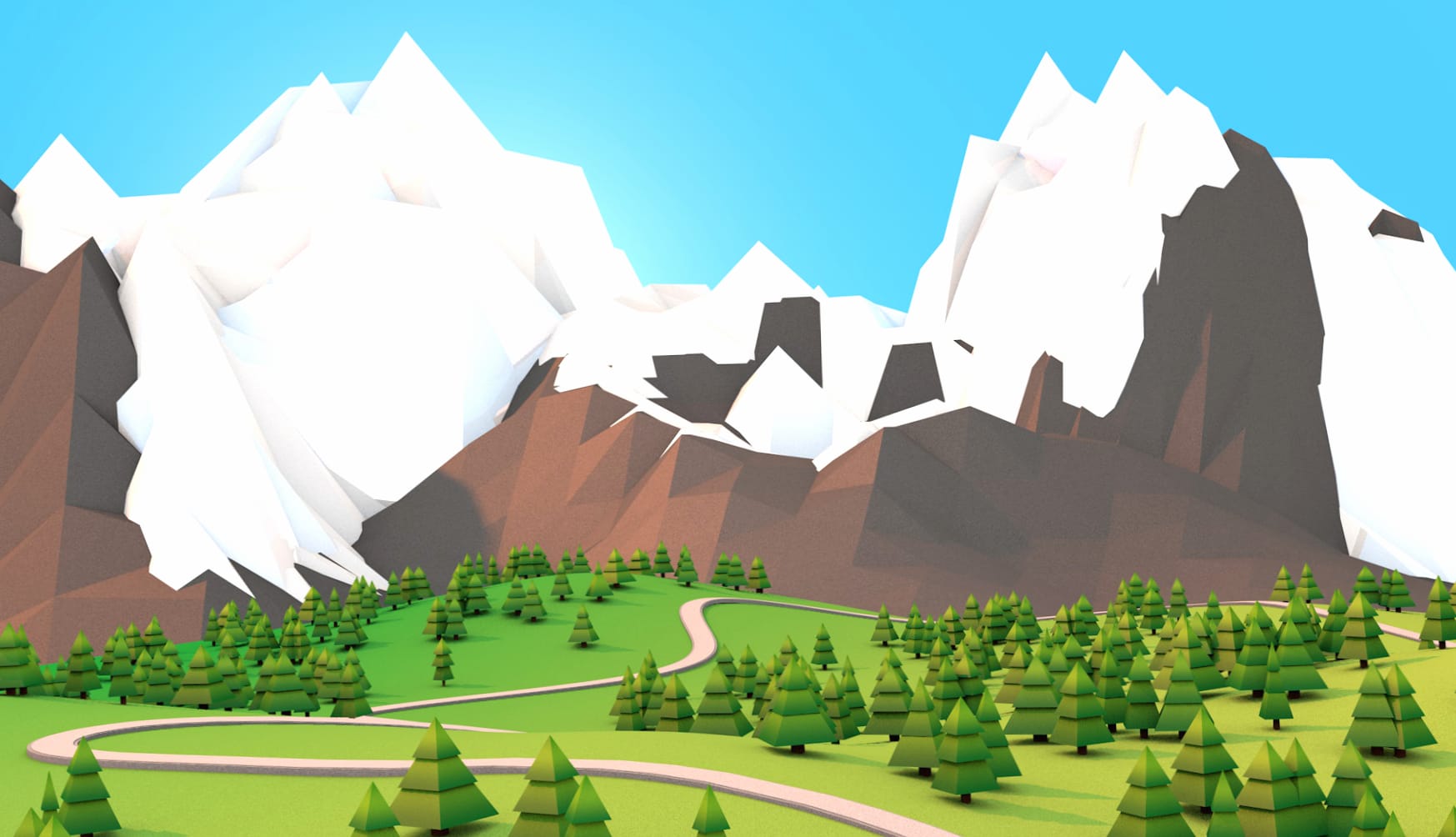 Artistic Low Poly Mountain Landscape wallpapers HD quality