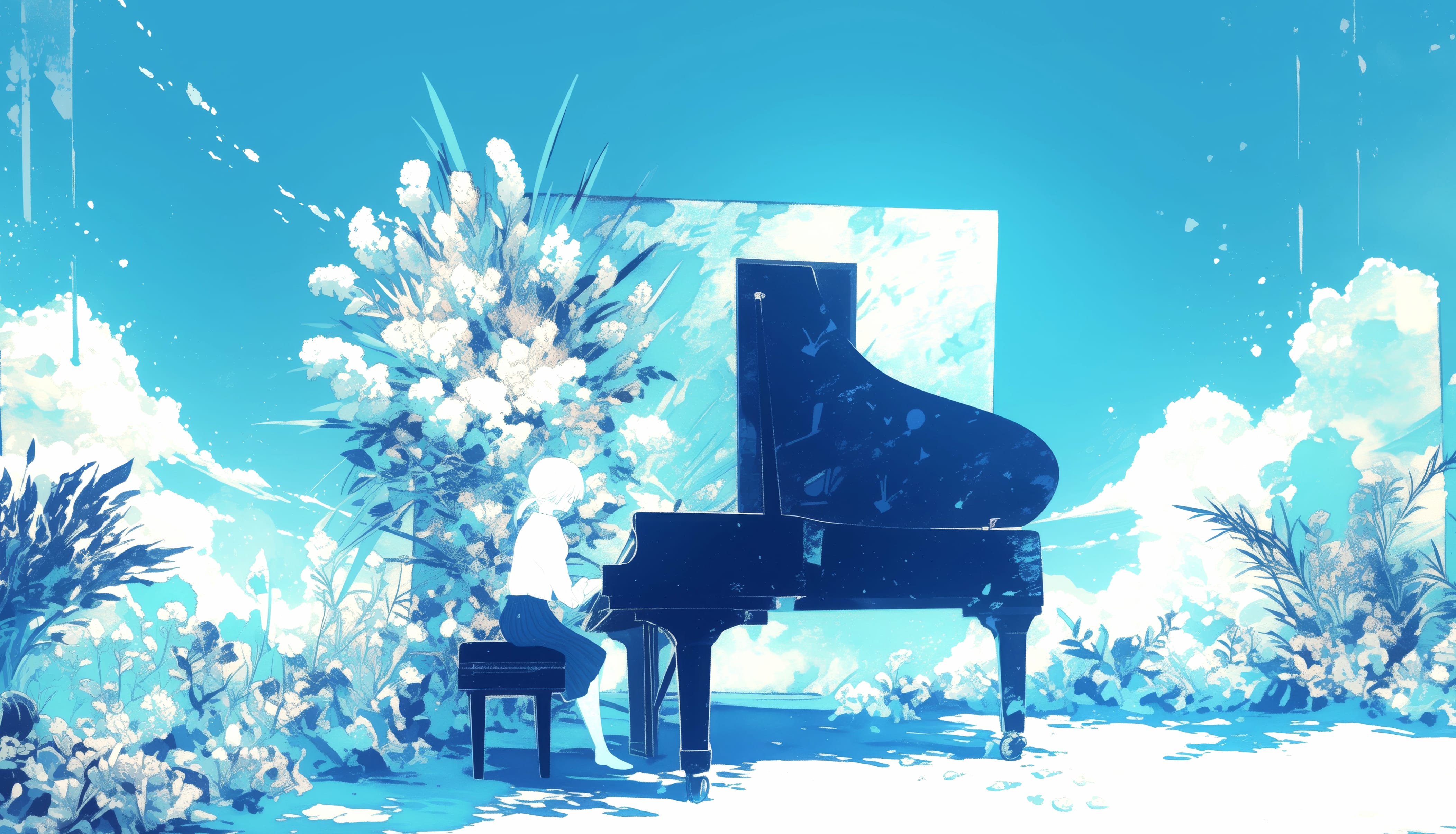 Artistic Pianist in at 640 x 1136 iPhone 5 size wallpapers HD quality