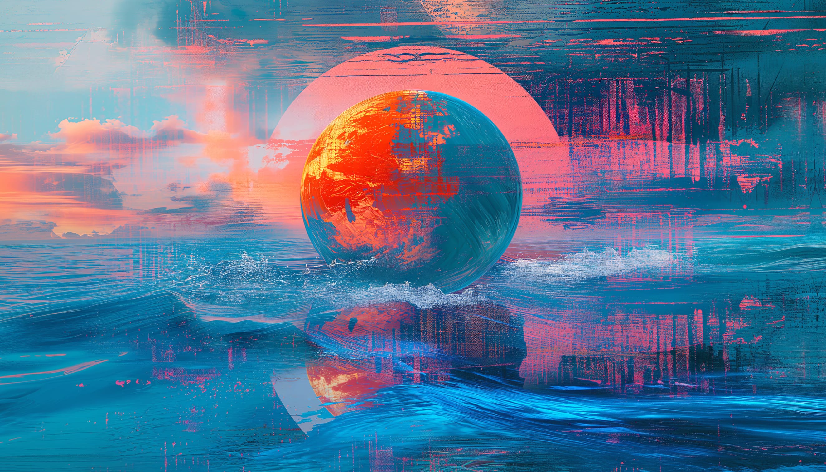 Artistic Planet Oceanic Dreamscape at 2048 x 2048 iPad size wallpapers HD quality