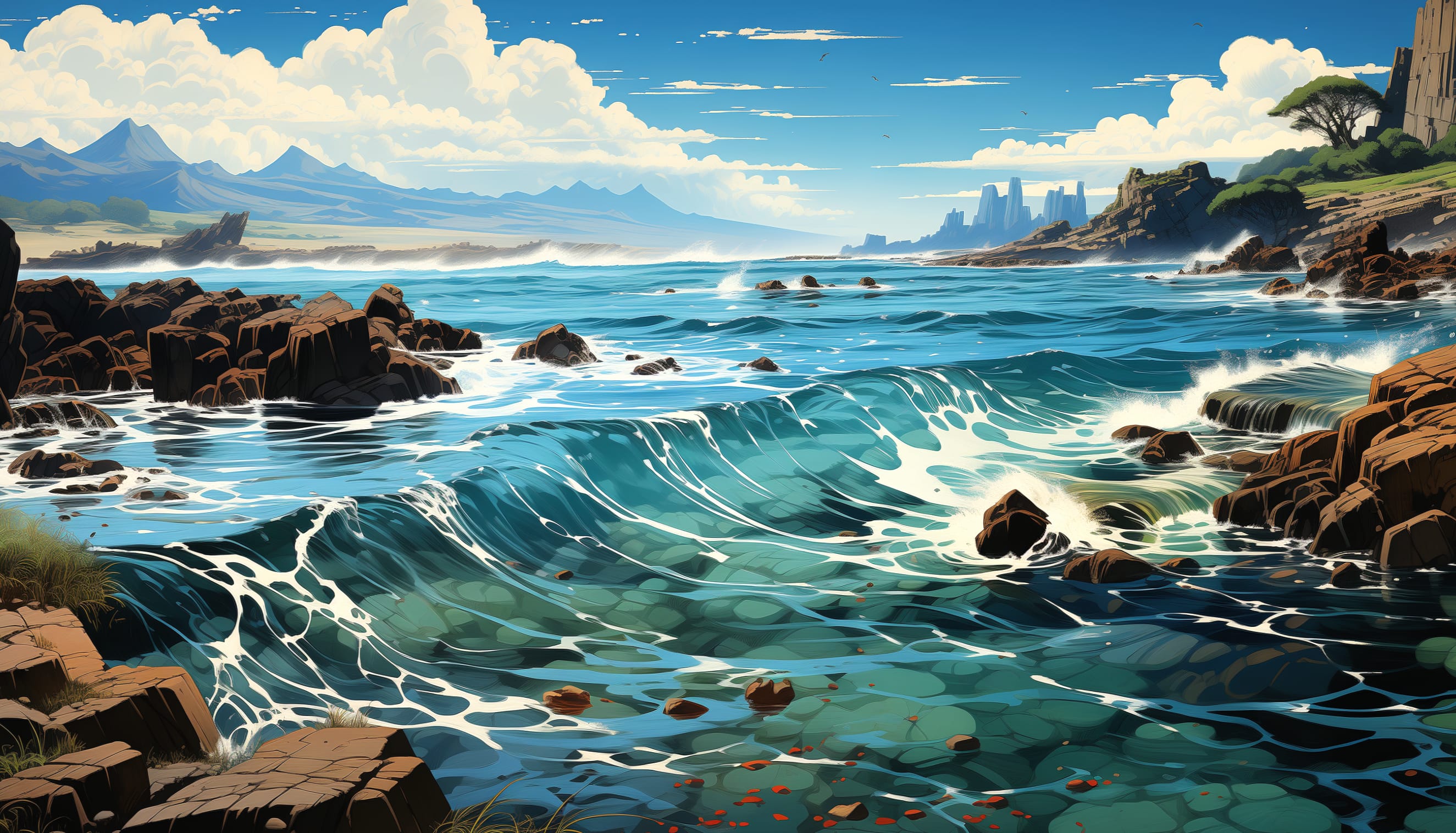 Artistic Seascape - Majestic Sea View Background at 2560 x 1440 HD size wallpapers HD quality