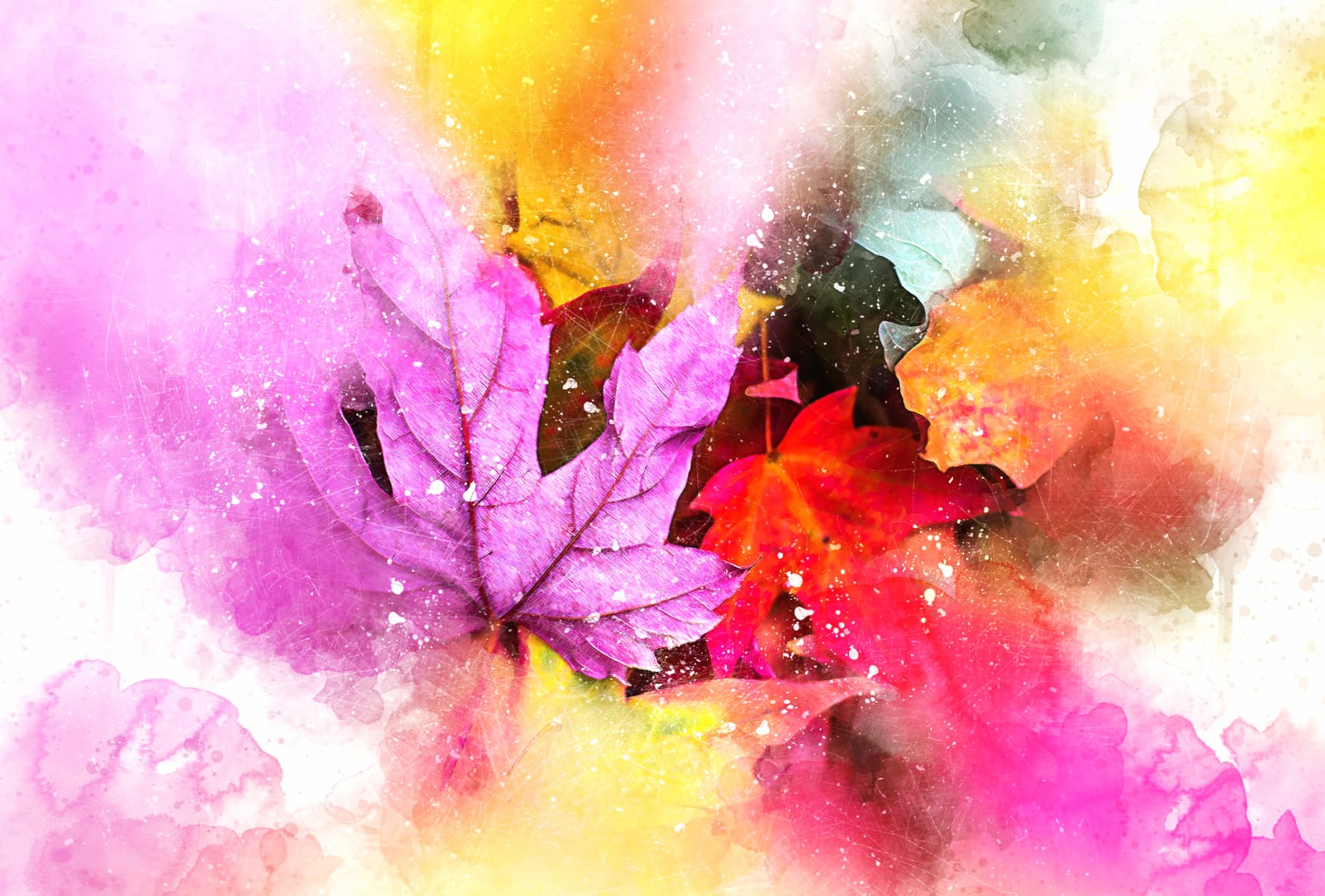 Artistic Watercolor Leaf at 1280 x 720 HD size wallpapers HD quality