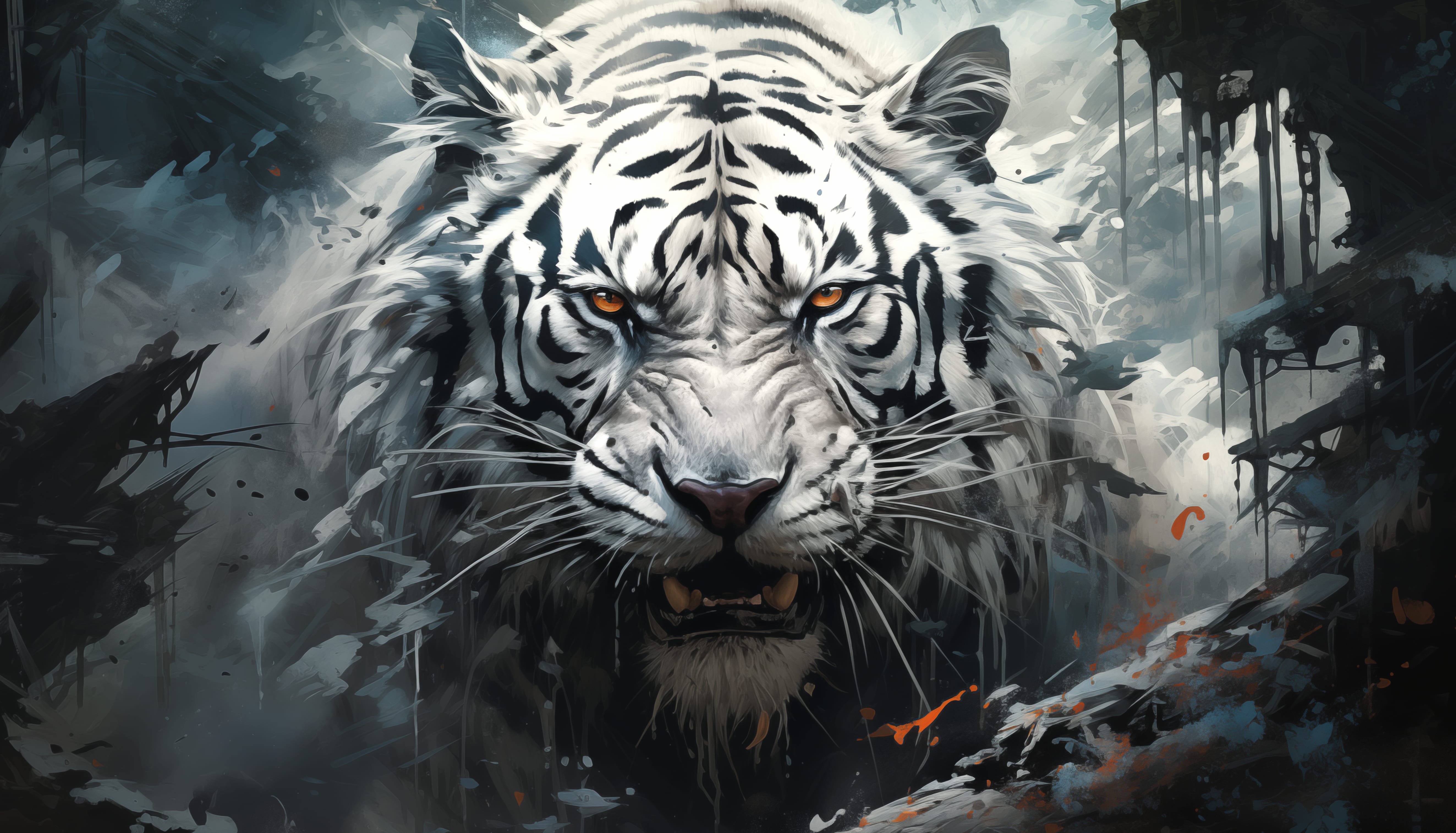 Artistic White Tiger HD Desktop Wallpaper wallpapers HD quality