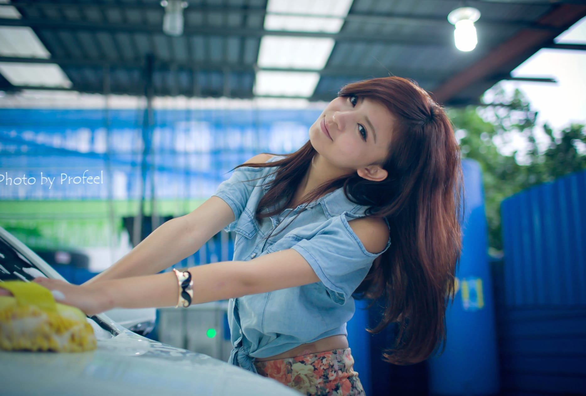 Asian Woman Car Wash wallpapers HD quality