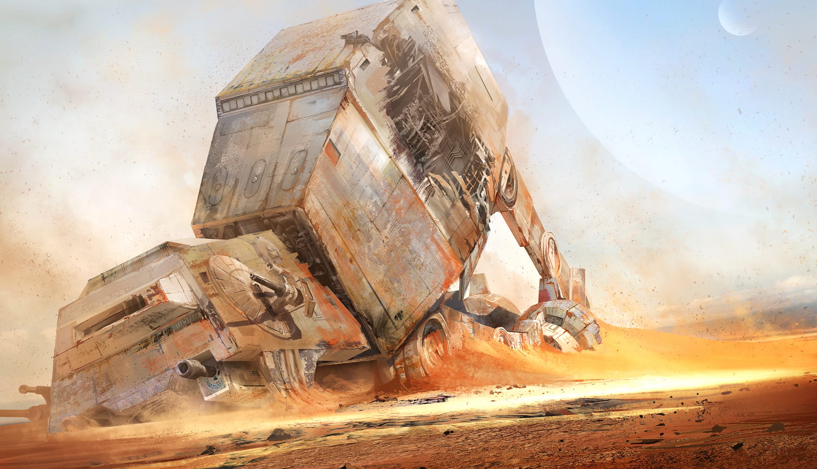 AT-AT Walker in Desert Planet - Star Wars wallpapers HD quality