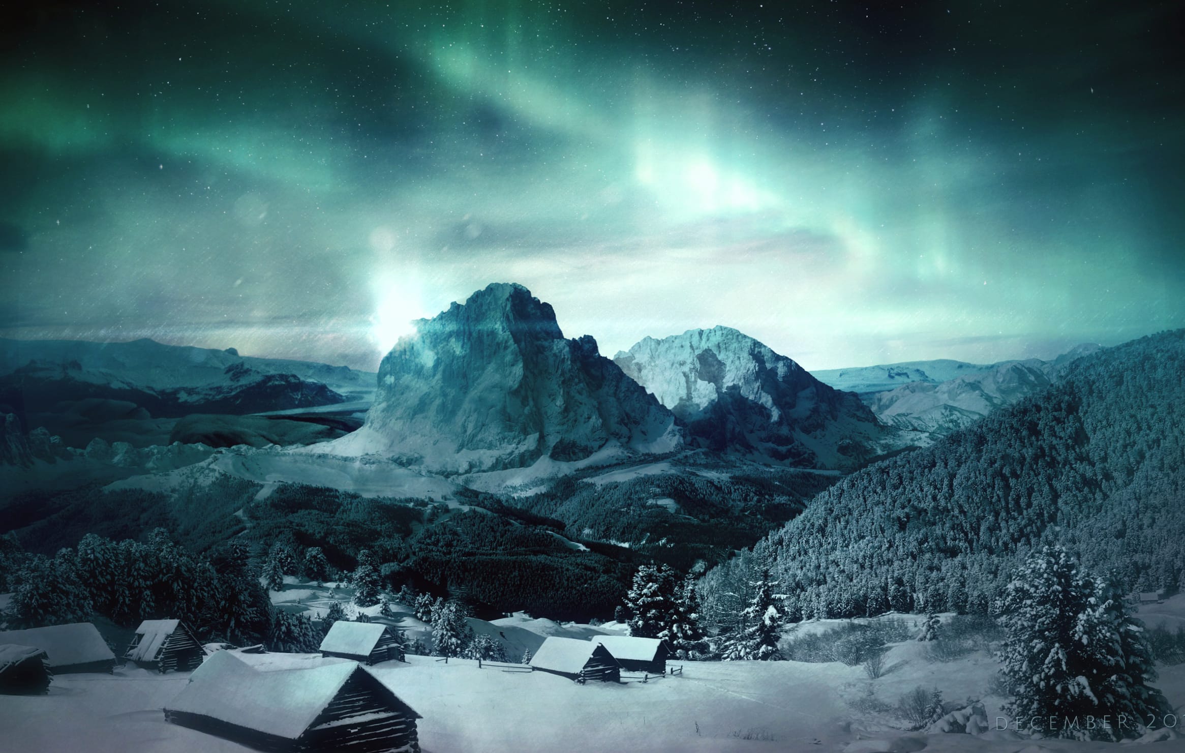 Aurora Borealis Winter Photography Night wallpapers HD quality