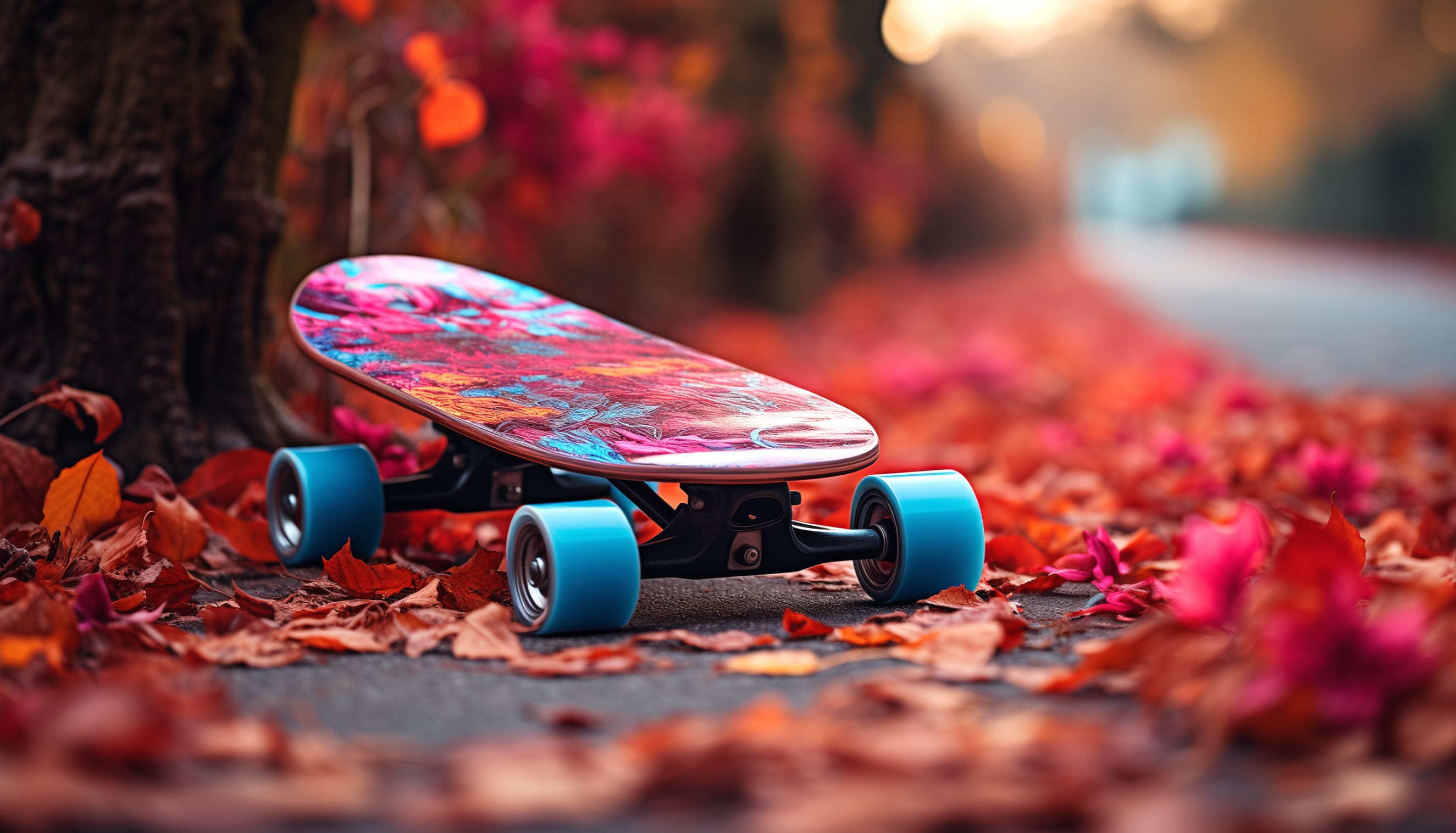 Autumn Skateboard Scene at 1920 x 1080 HD size wallpapers HD quality