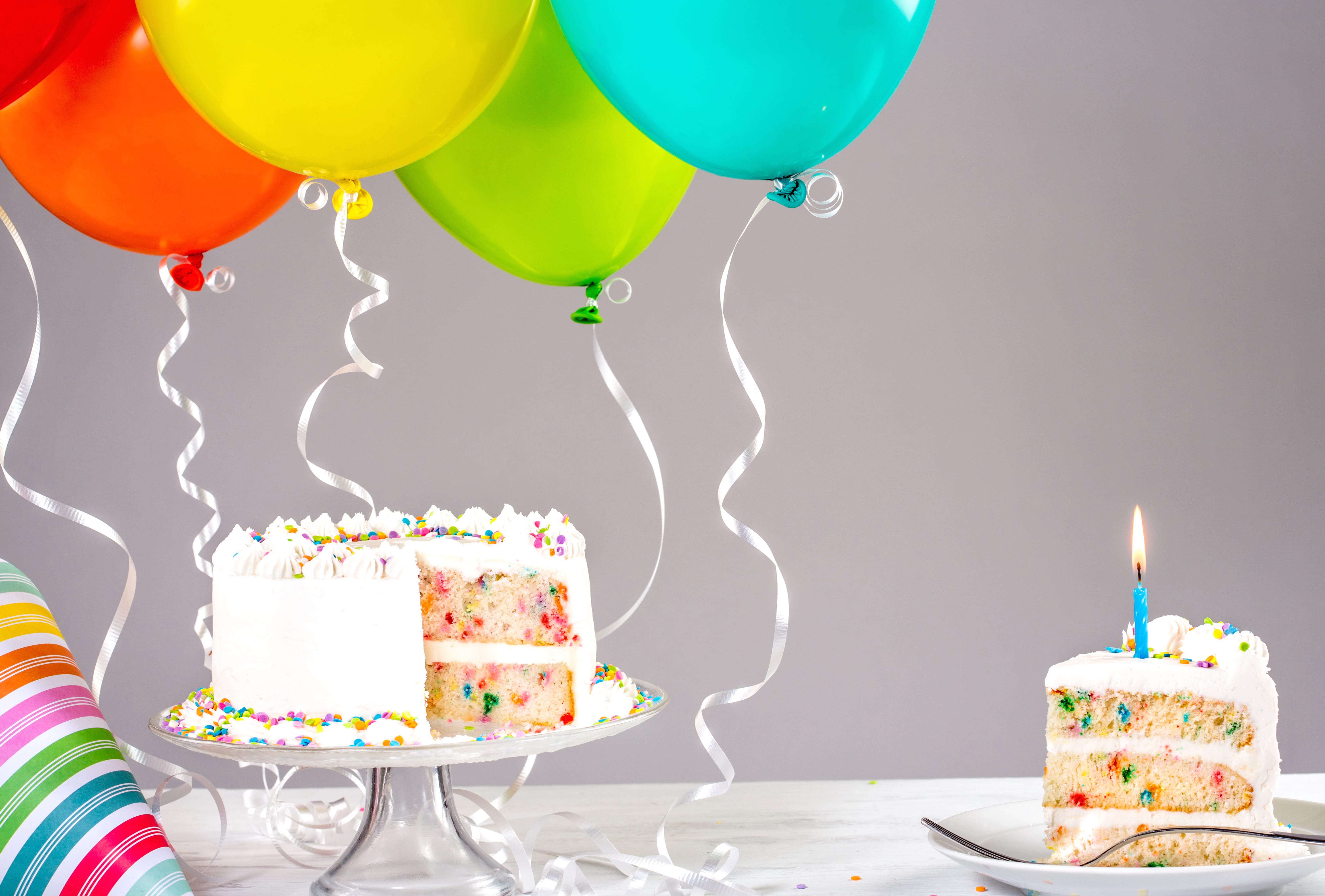 Balloon Celebration Cake Holiday Birthday at 640 x 1136 iPhone 5 size wallpapers HD quality