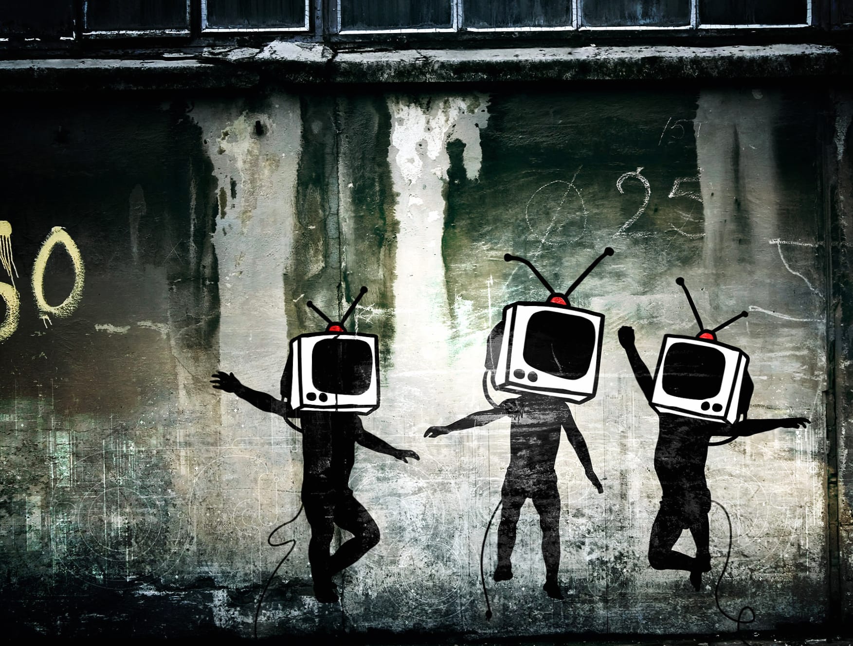 Banksy TV Head Graffiti - wallpapers HD quality