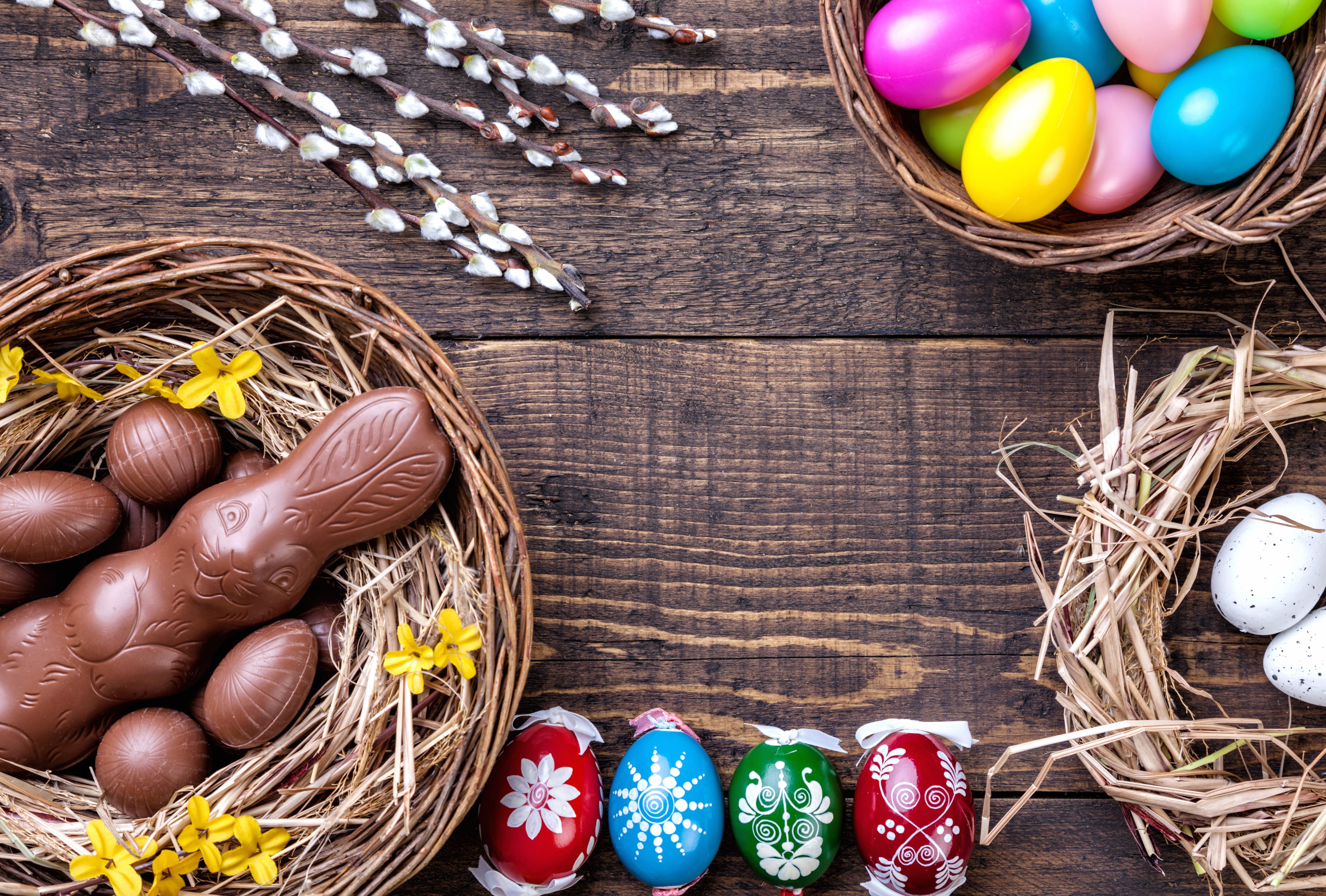 Basket Still Life Easter Egg Chocolate Holiday Easter wallpapers HD quality