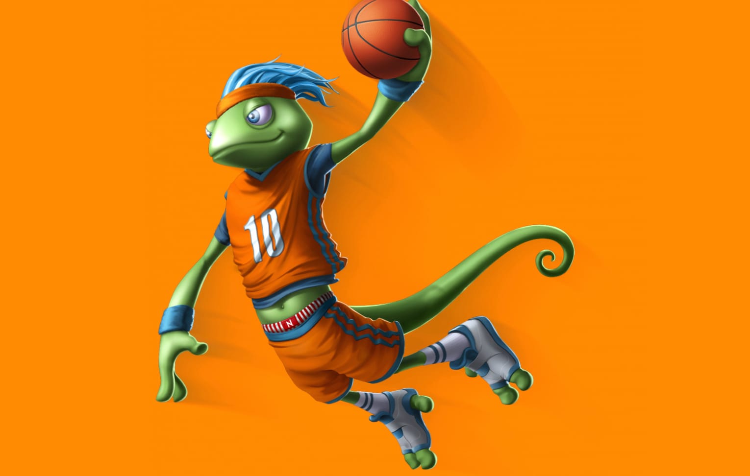 Basketball Lizard in Action! at 320 x 480 iPhone size wallpapers HD quality