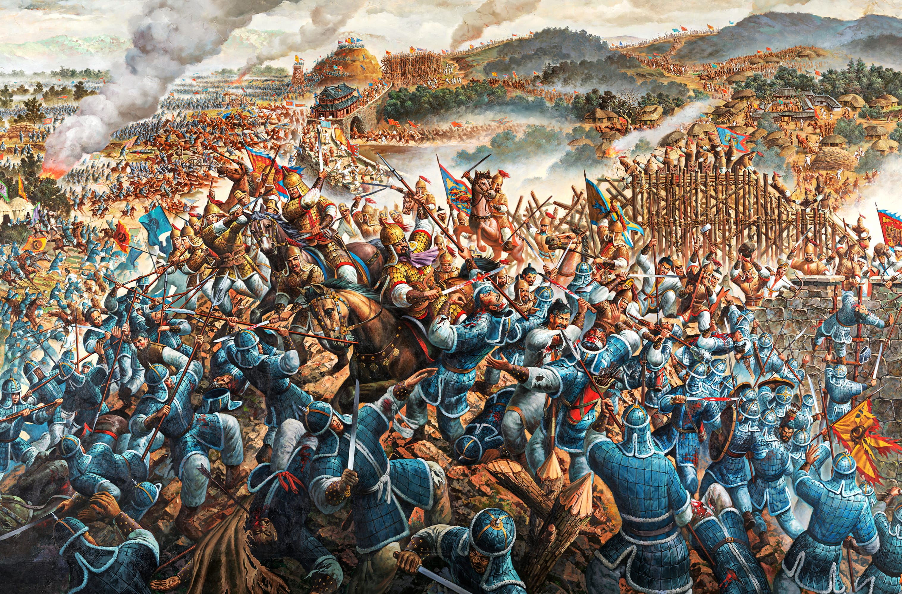 Battle Military Siege Artistic Painting at 640 x 1136 iPhone 5 size wallpapers HD quality