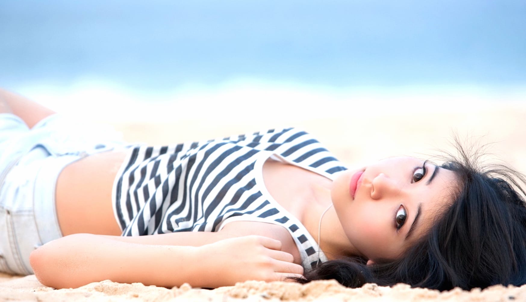 Beachside Elegance - Asian Woman wallpapers HD quality