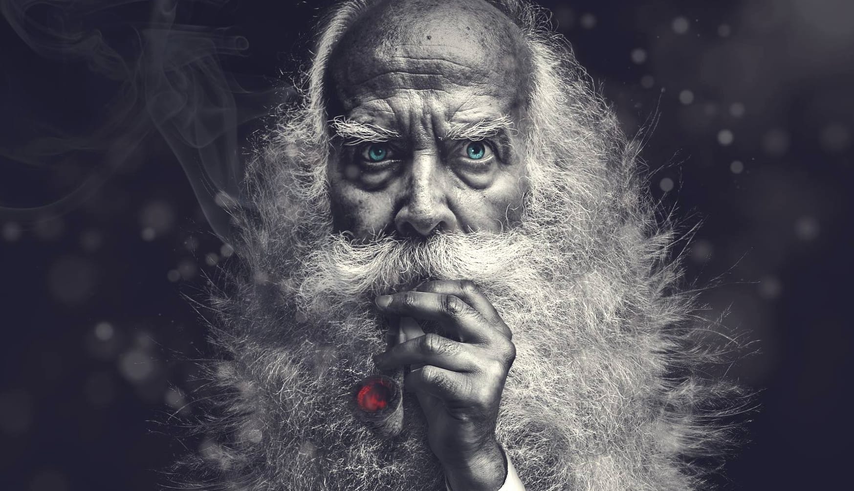 Bearded Sage with Smoking Pipe - wallpapers HD quality