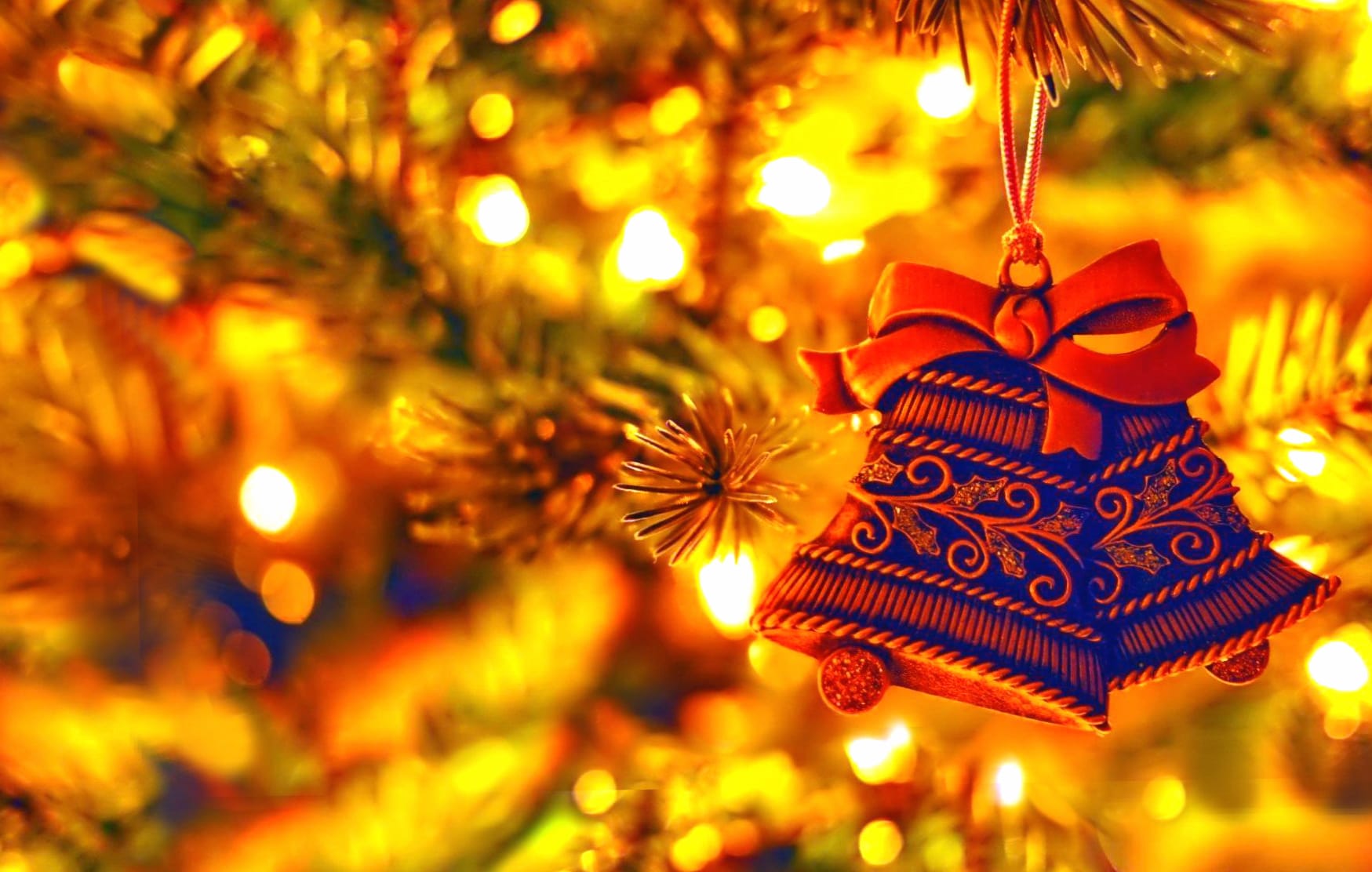 Bell Christmas Ornaments Holiday Christmas at 1366 x 768 HD size wallpapers HD quality