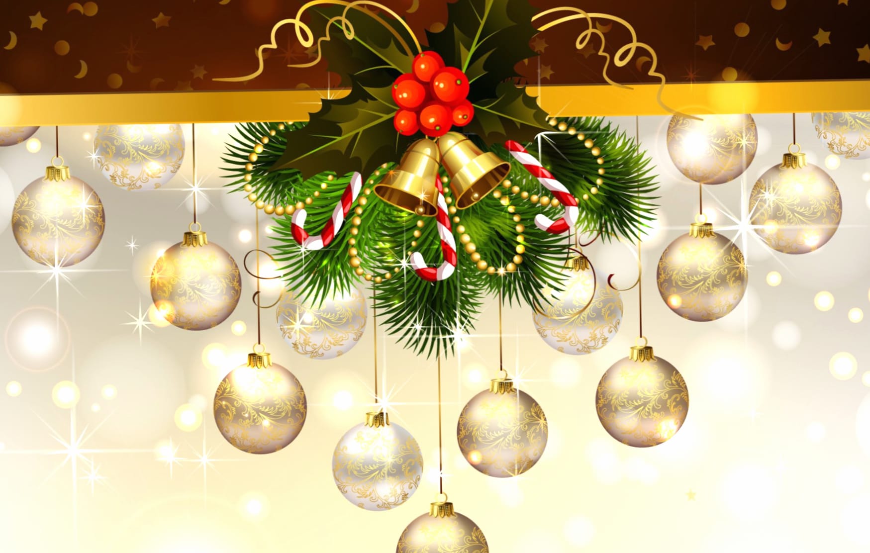 Bell Christmas Ornaments Vector Holiday Christmas at 1366 x 768 HD size wallpapers HD quality