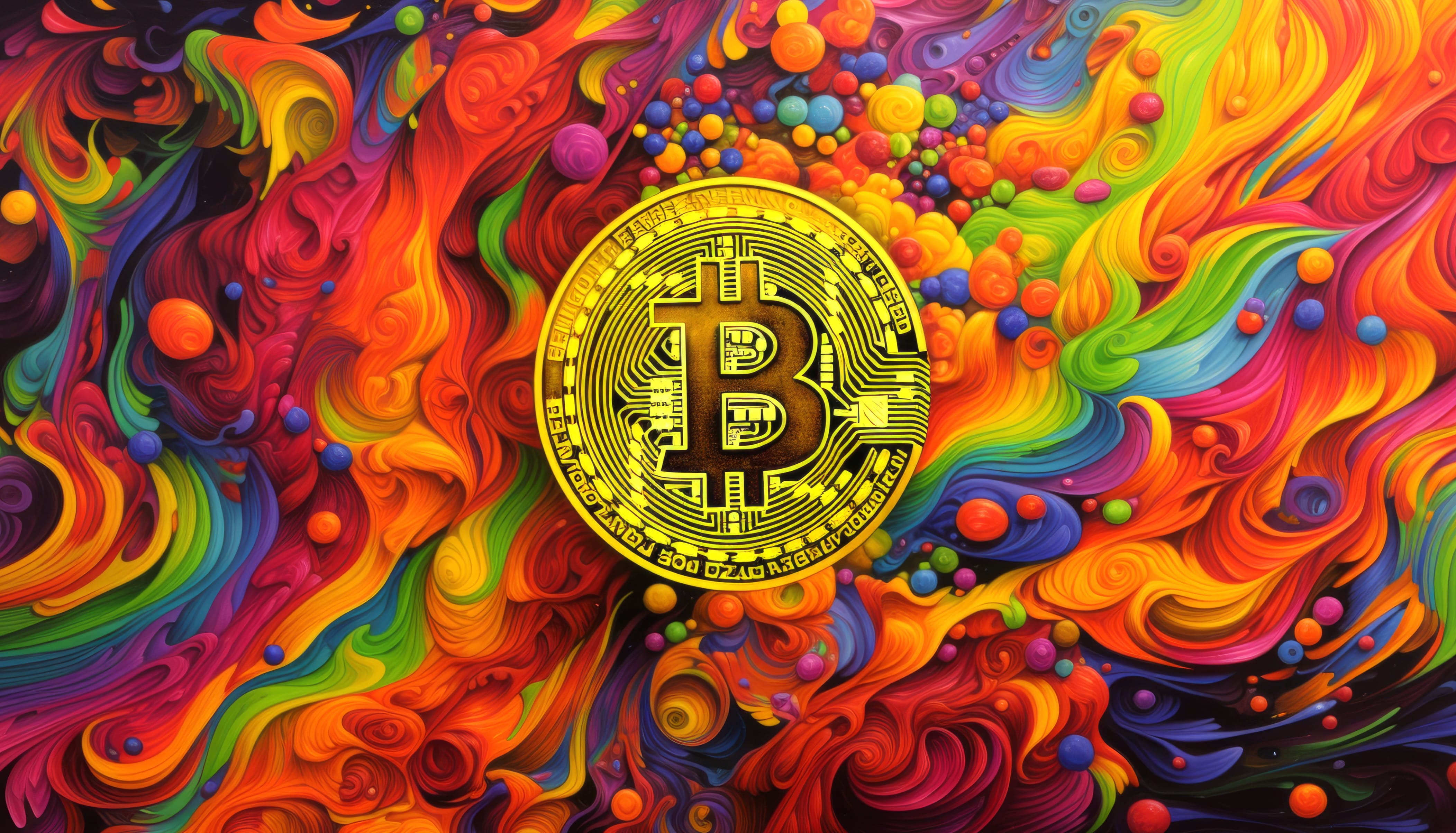 Bitcoin Psychedelic Art Wallpaper wallpapers HD quality