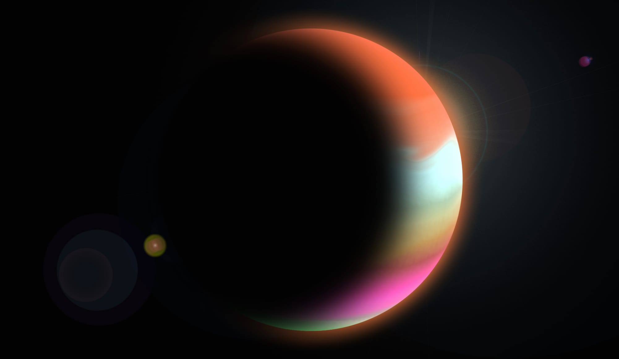 Black Space Relax Circle Reflection Sci Fi Planet at 320 x 480 iPhone size wallpapers HD quality