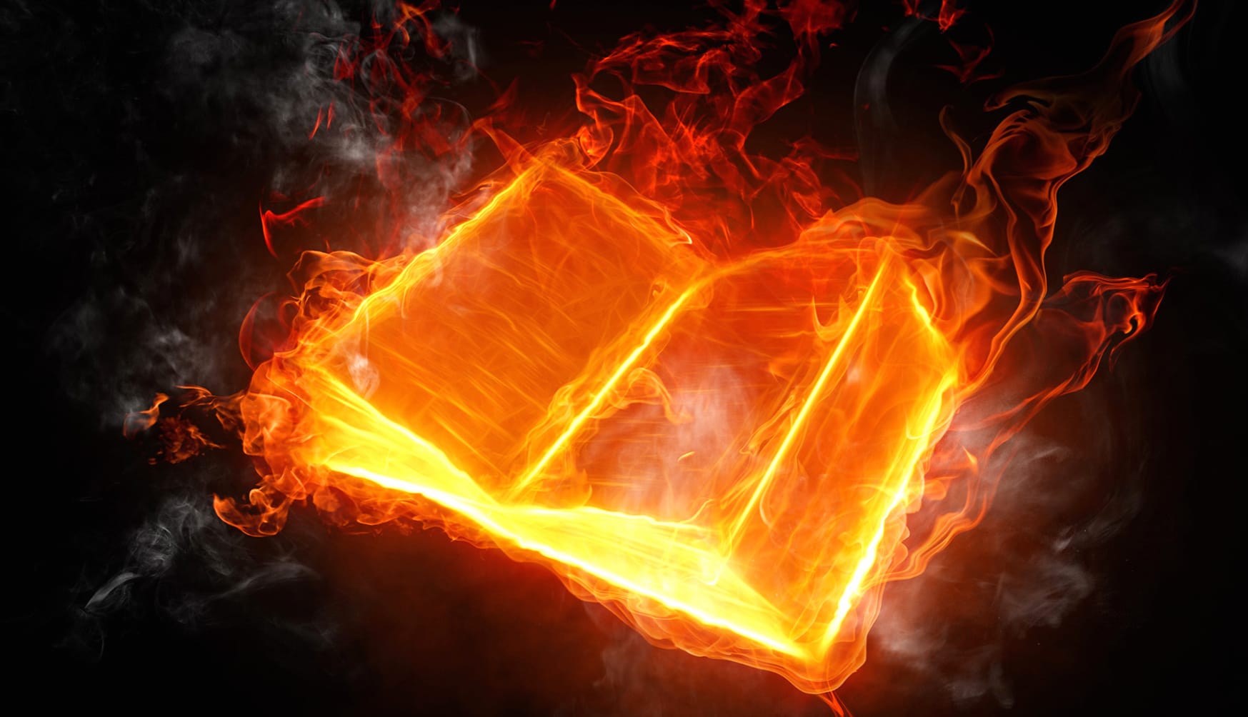 Blazing Book Artistic Fire at 1024 x 1024 iPad size wallpapers HD quality