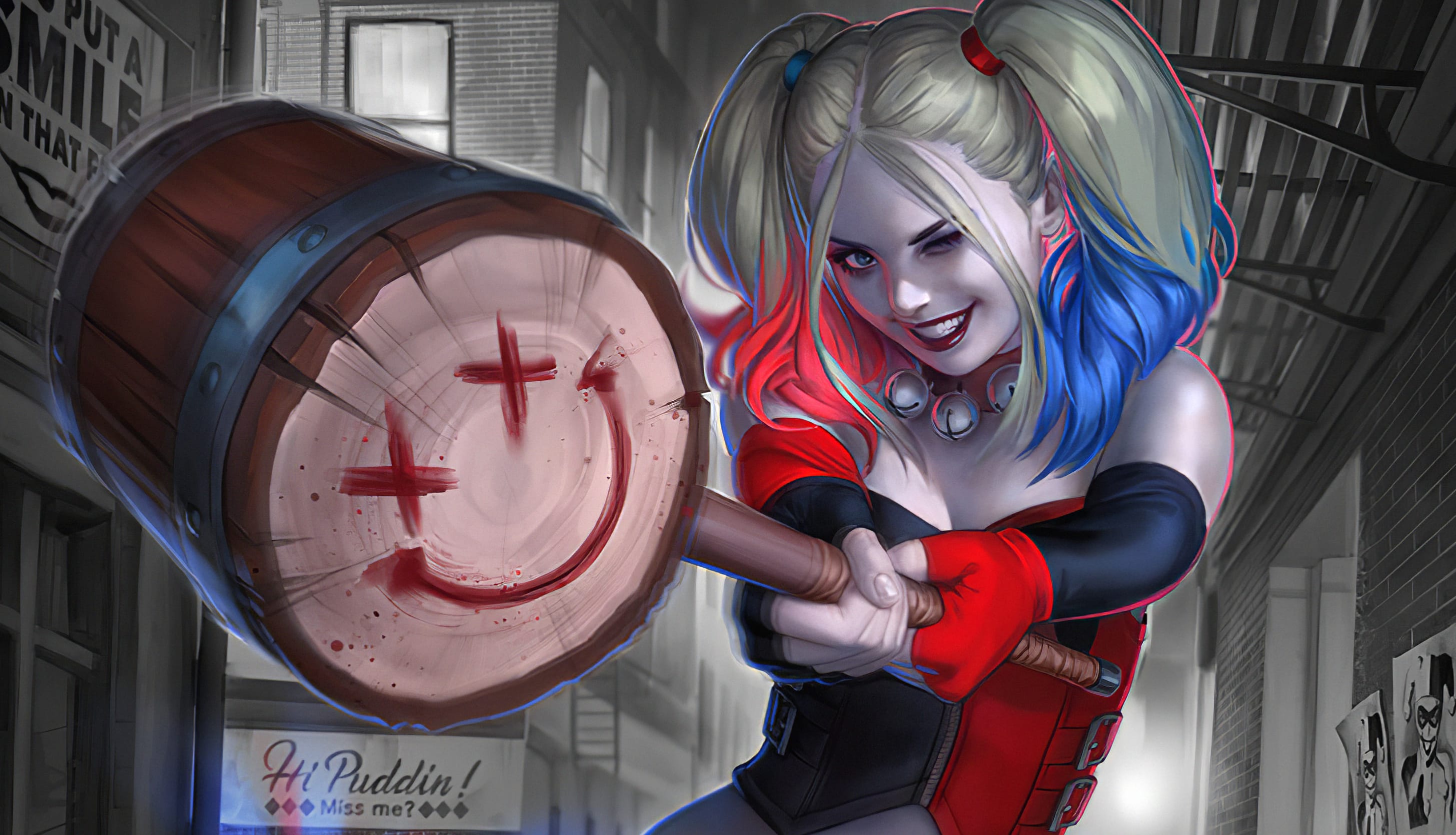 Blonde Twintails DC Comics Comic Harley Quinn wallpapers HD quality