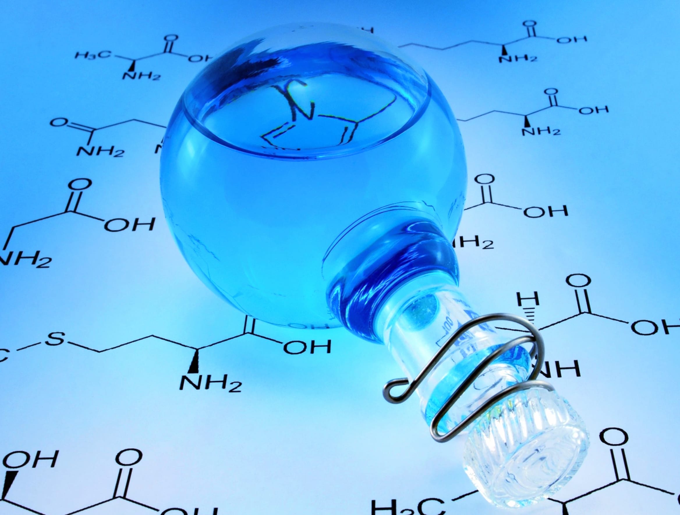 Blue Chemistry Bottle An of Science and Technology wallpapers HD quality