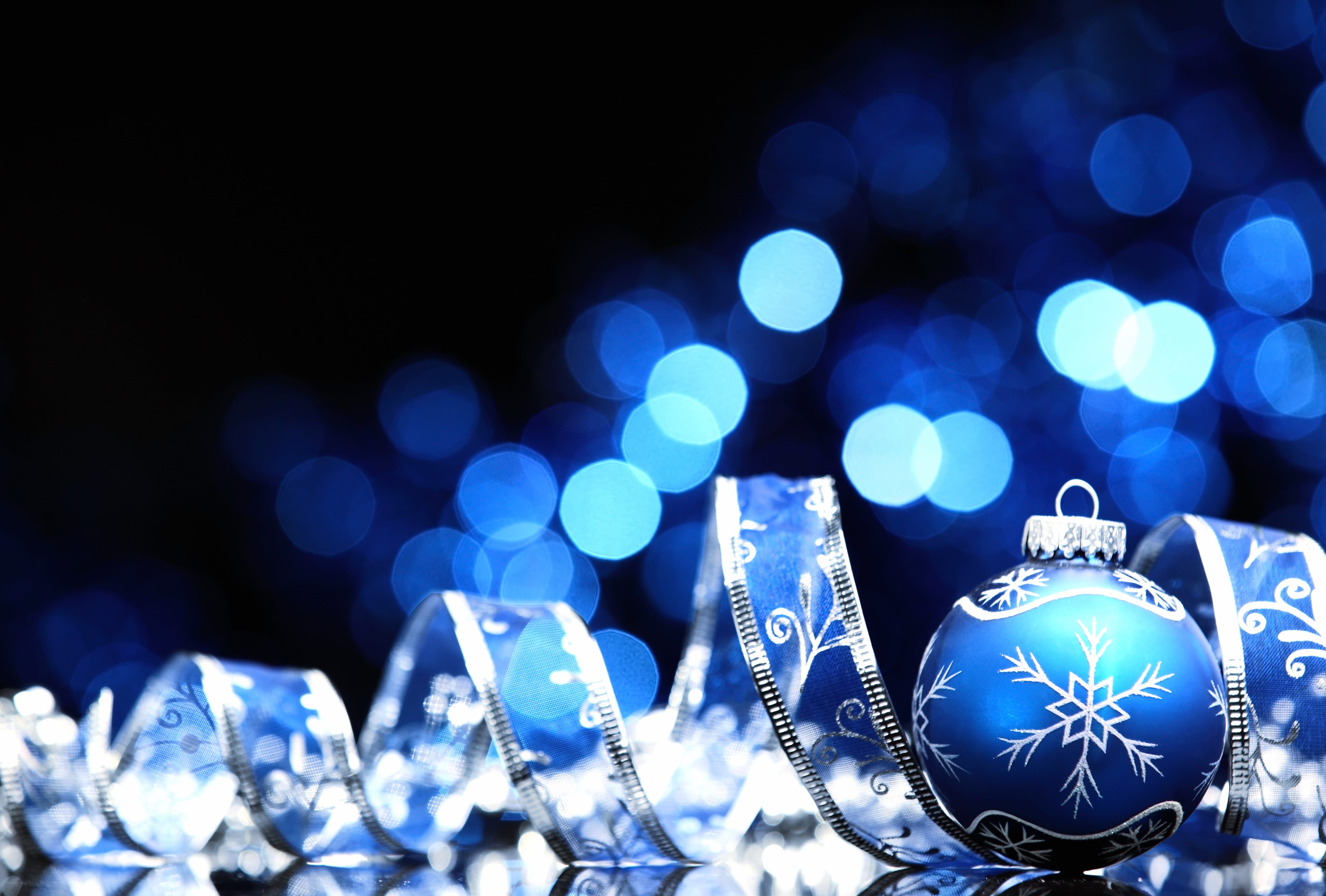 Blue Christmas Glow 4K Holiday Wallpaper wallpapers HD quality