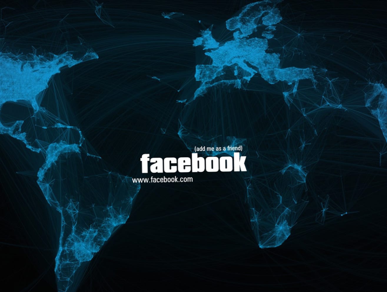 Blue Connectivity of Facebook and Global Technology at 640 x 1136 iPhone 5 size wallpapers HD quality