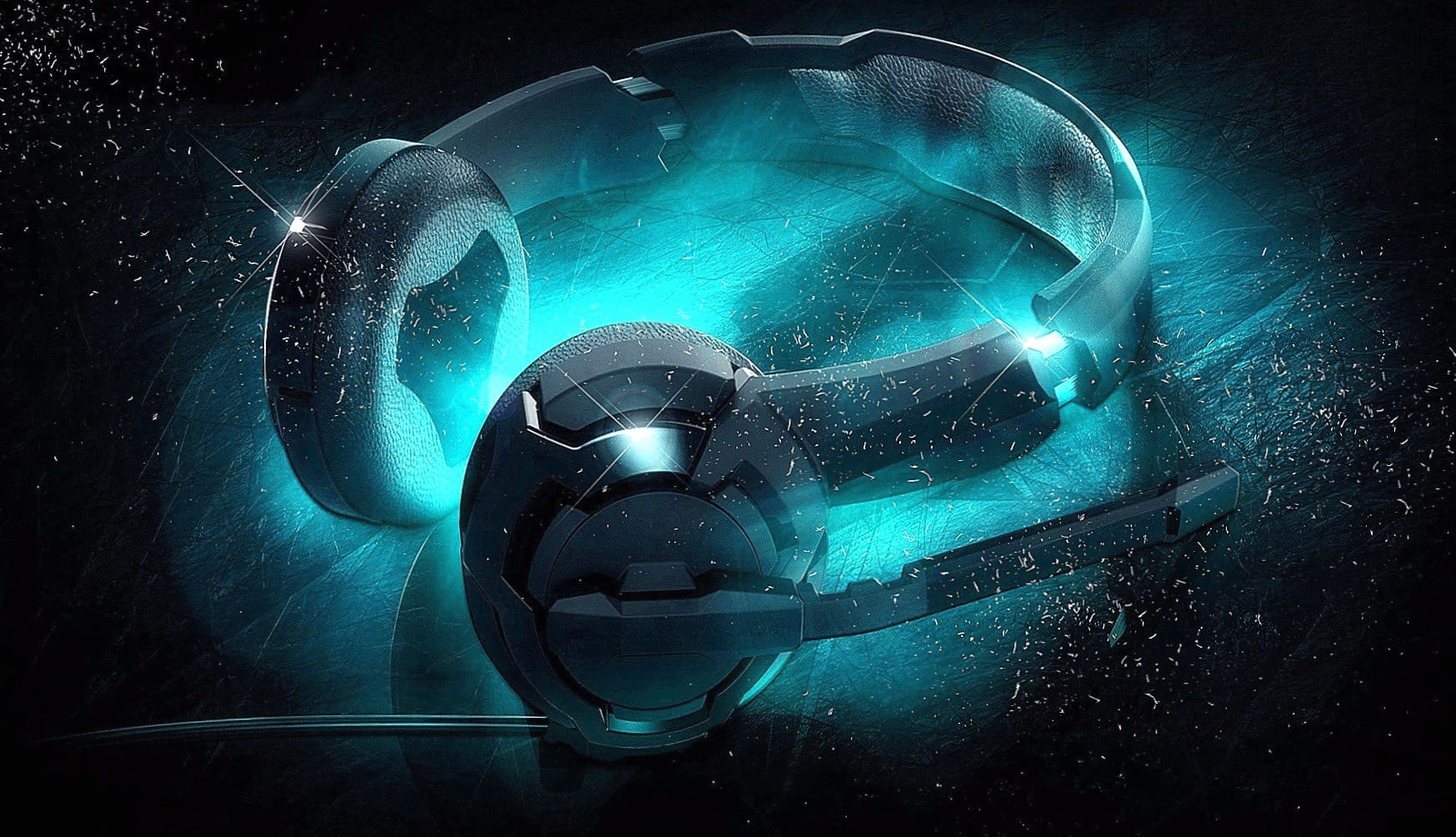 Blue Headphones Computer Technology Roccat wallpapers HD quality