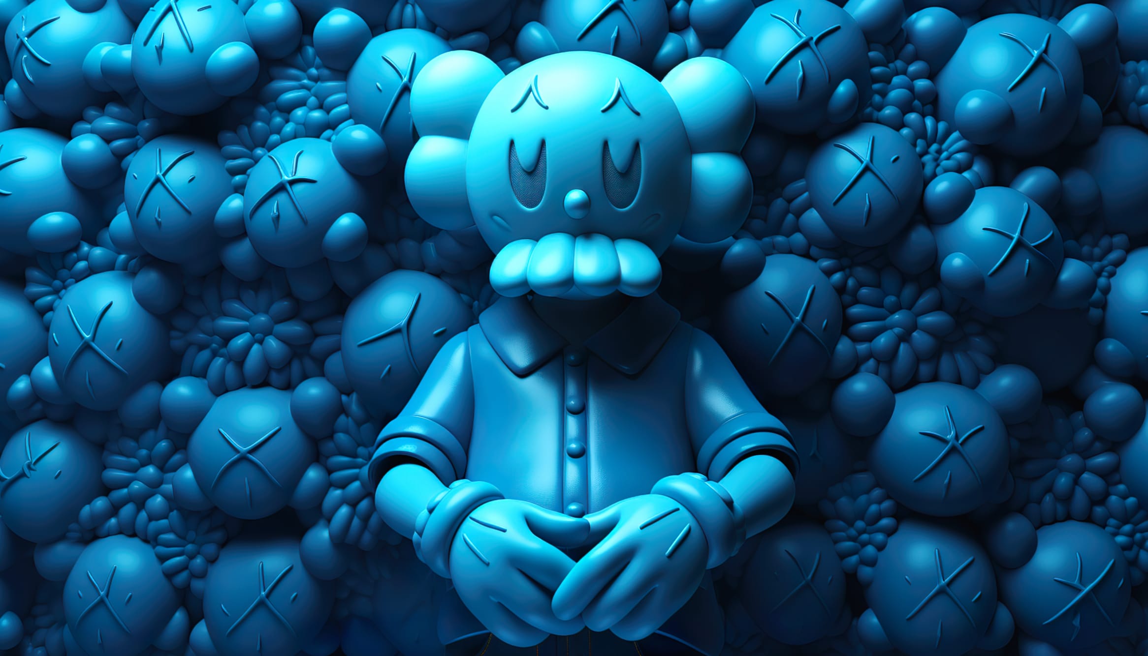 Blue Kaws Wallpaper at 1024 x 1024 iPad size wallpapers HD quality