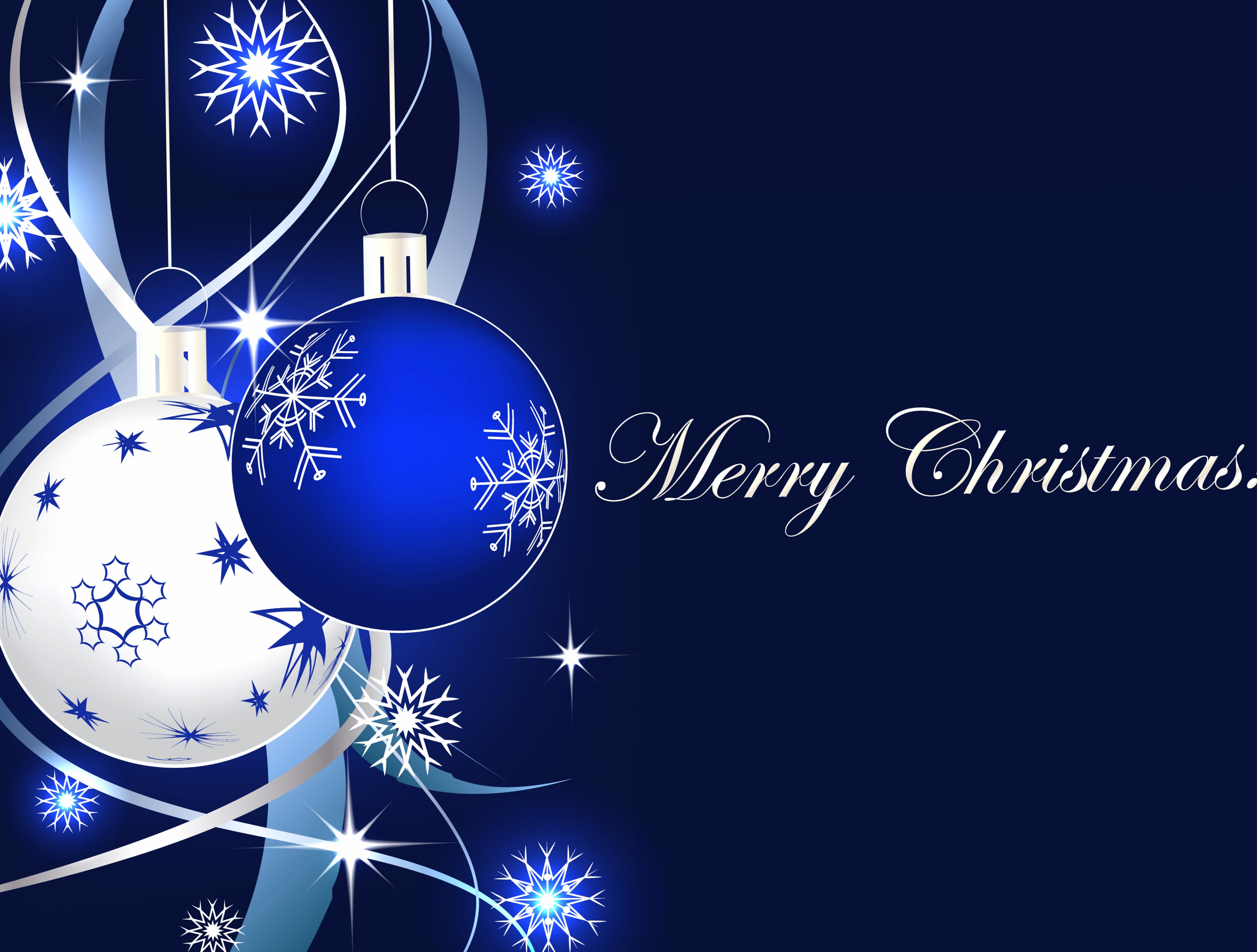 Blue Merry Christmas Christmas Ornaments Holiday Christmas wallpapers HD quality