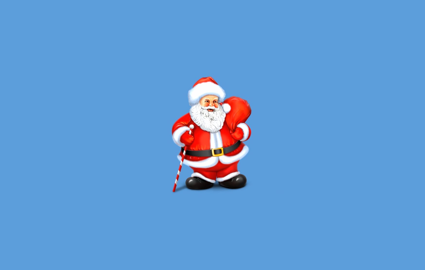 Blue Minimalist Santa Holiday Christmas wallpapers HD quality