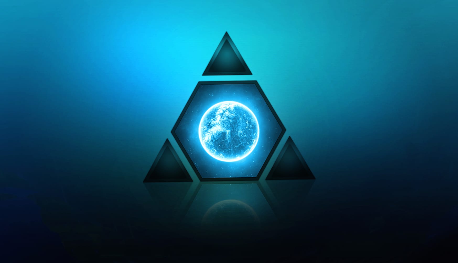 Blue Triangle Planet - of Artistic Nature at 2560 x 1440 HD size wallpapers HD quality